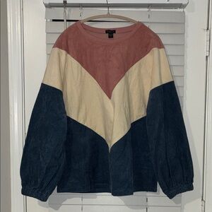 Colorblock Corduroy Sweatshirt